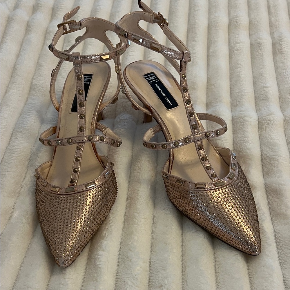 INC International Concepts Women's Metallic Studded Heels